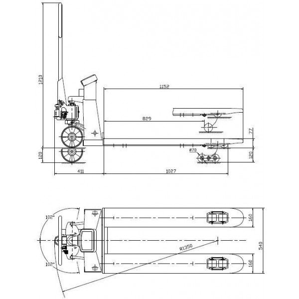 Візок підйомна гідравлічна (Рокла) Holzmann HUB 25KG